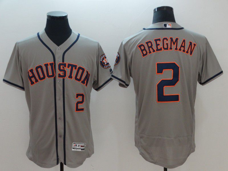 Men Houston Astros #2 Bregman Grey Elite MLB Jerseys->->MLB Jersey
